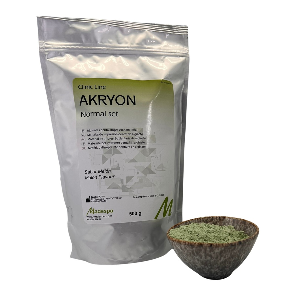 Akryon · Alginato dental para impresiones (bolsa 500 g)