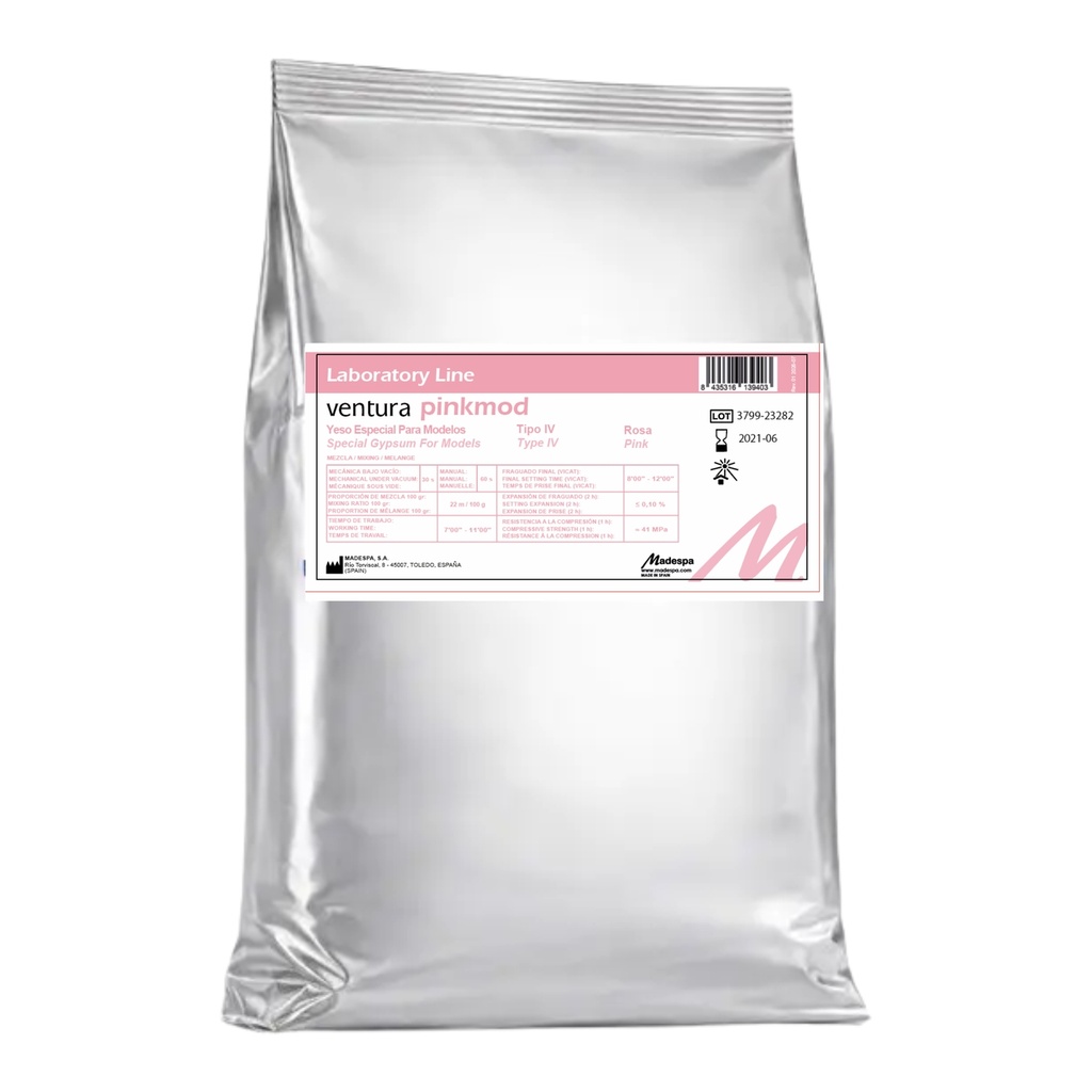 Ventura Pinkmod · Yeso extraduro tipo IV rosa (pack 5 × 1 kg)