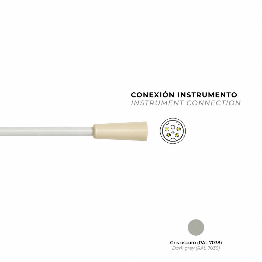 Manguera para ultrasonidos Cefla® Anthos UPZ7, Stern Weber SC-A3 y Castellini Piezolight 6, open end, 160cm, gris oscuro