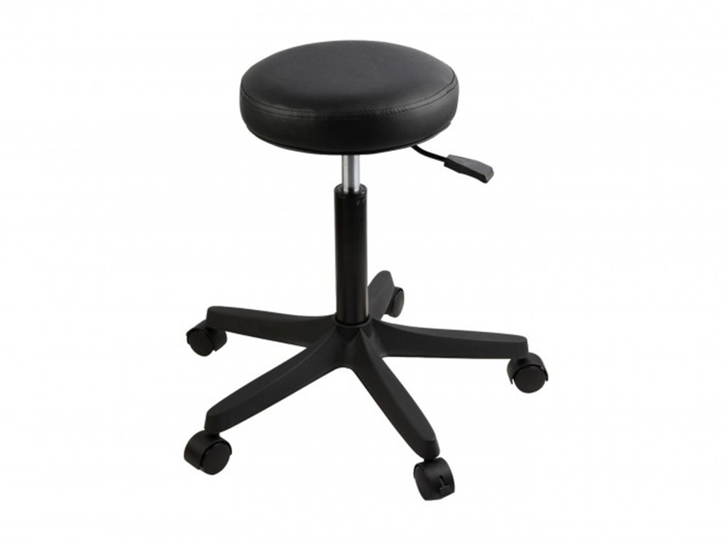 Taburete acolchado Durston de 52-70 cm con ruedas