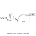 Punta ultrasonidos GD1T  | Profilaxis, Tratamiento Titanio